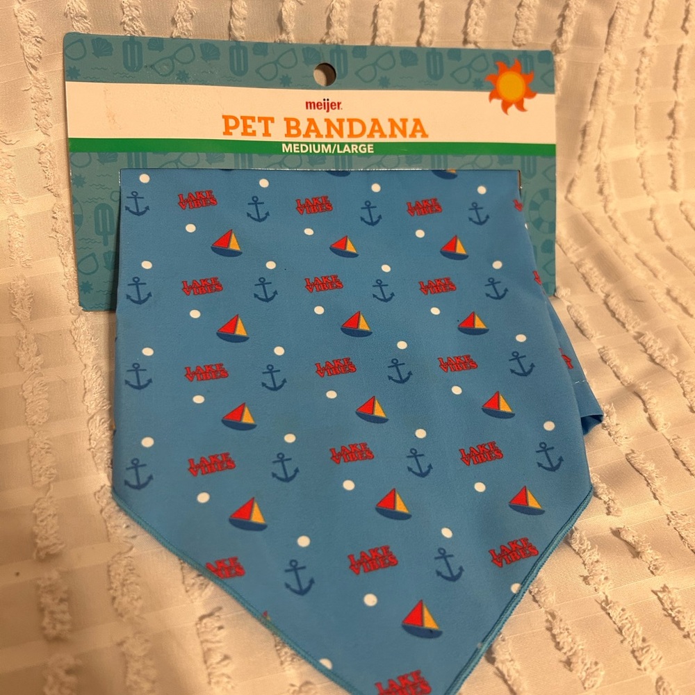 Blue Pet Bandana with‎ Nautical Print